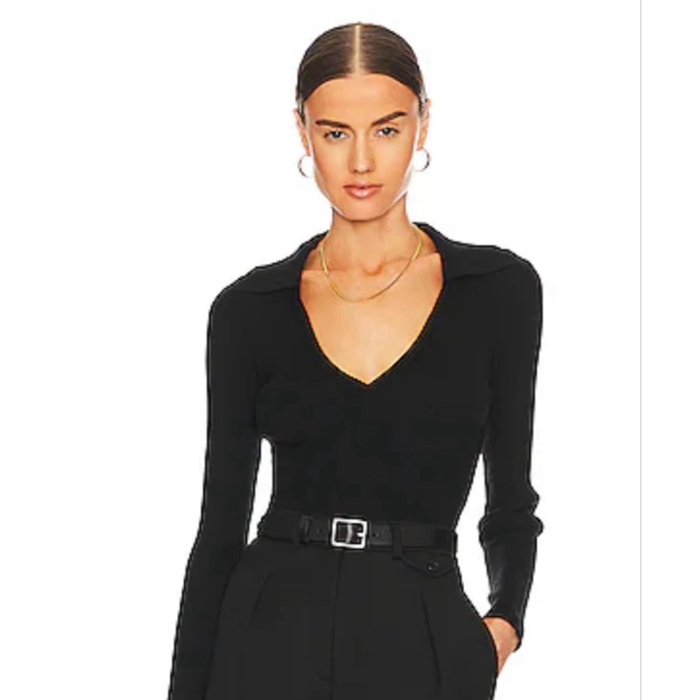 NEW with tags LBLC The Label Morse Bodysuit Black Ribbed Long Sleeve Bodysuit L